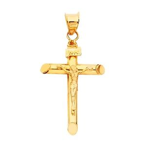 14K Yellow Gold Religious Crucifix Pendant